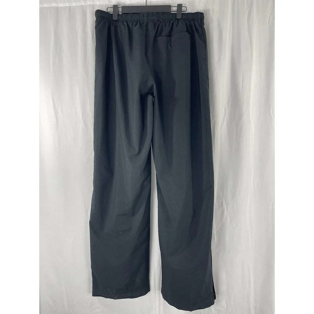 Vintage Nike Mens Y2K Sphere Dry Black Track Pants Large Ankle Zips Straight Leg